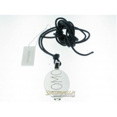 PIANEGONDA collana pendente argento ovale e cordino nero referenza CA010022 new